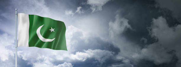 istock Pakistani flag on a cloudy sky 1399527109
