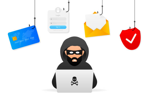 Hacked, great design for any purposes. Internet technology. Cyber crime, hacker attack. Phishing scam. Hacked, great design for any purposes. Internet technology. Cyber crime, hacker attack. Phishing scam synthetic identity theft stock illustrations