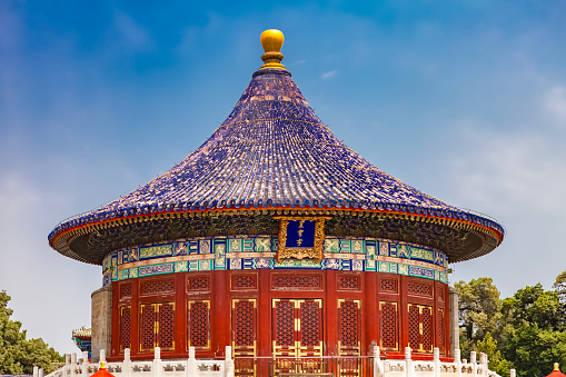 Classic architectural exterior of the Temple of Heaven in Beijing, China