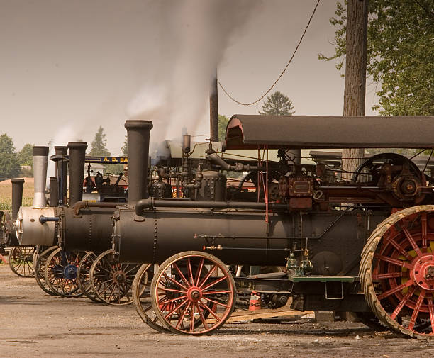 istock Antique engines blowing steam 139953484