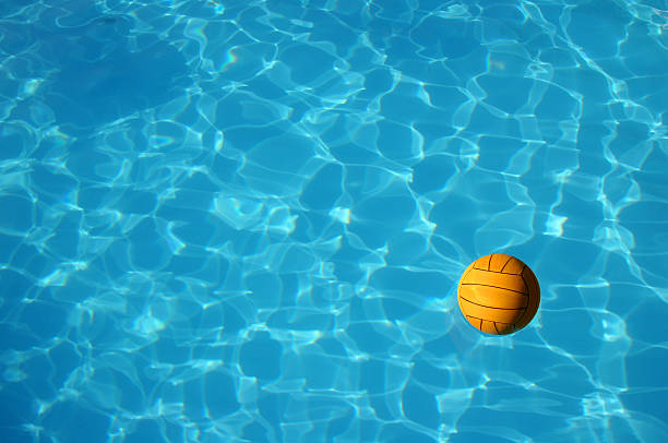 Waterpolo ball in pool (2) stock photo