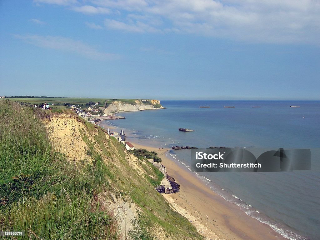 Mulberry ports sur les plages du D-day - Photo de Bataille libre de droits