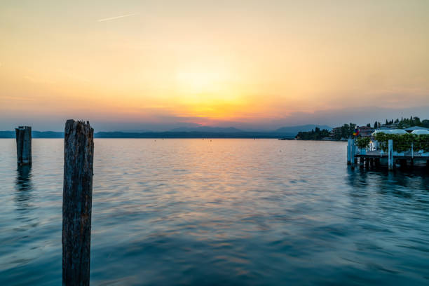 Sunset over Lake Garda in Italy