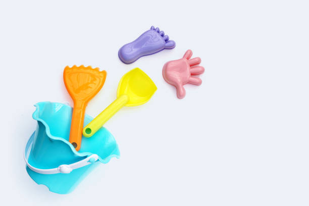 istock Summer toys beach on white background. 1399537764