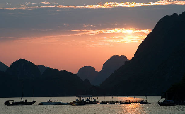 Halong Bay Sunset stock photo