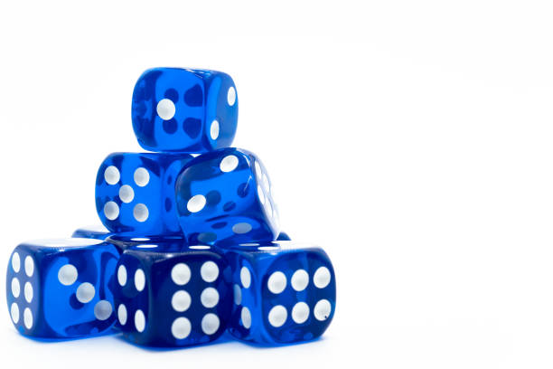 Colorful dice on white background