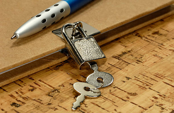 ロックジュルナル - diary lock with book ストックフォトと画像