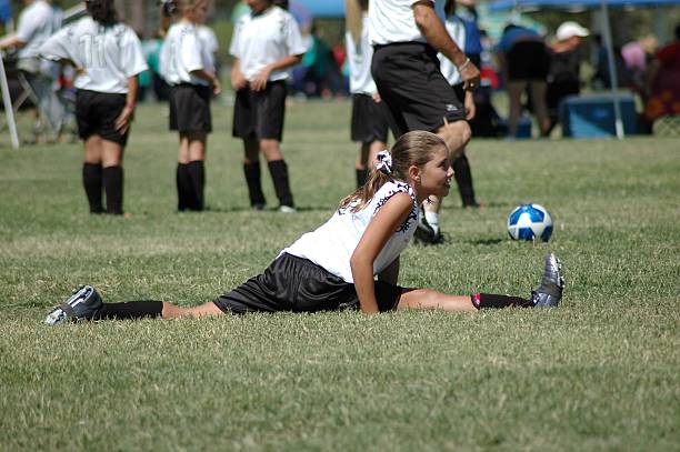 Soccer Stretch stock photo