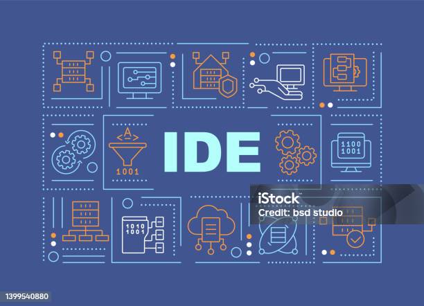 Integrated Development Environment Symbol Integrated Development Environment Word Concepts Dark Blue Banner Stock ...
