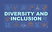 istock Diversity and inclusion word concepts dark blue banner 1399544898