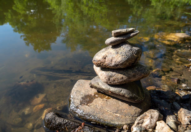 istock Balance of stones on the river 1399544991