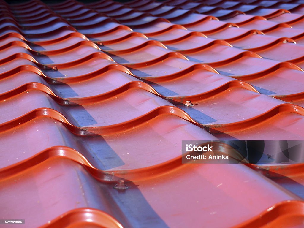 Red roof Red roof pattern - metal texture Abstract Stock Photo