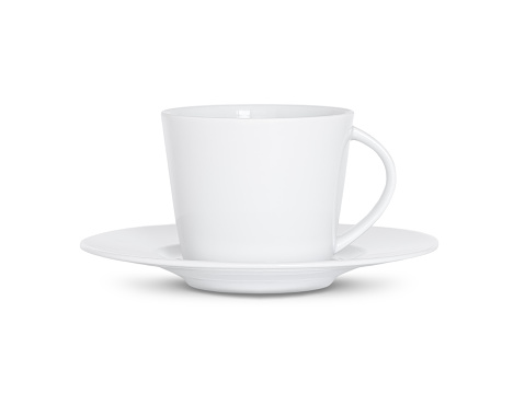 White coffee cup on white