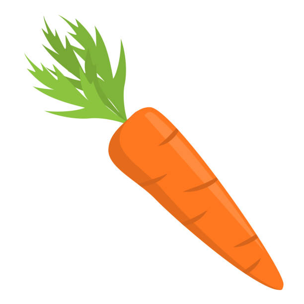 illustrazioni stock, clip art, cartoni animati e icone di tendenza di carota con foglie isolate su fondo bianco - carrot