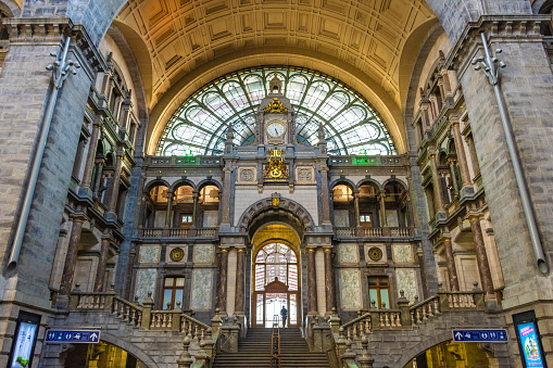 Antwerp, Belgium, 22 July 2020: The historical railway station