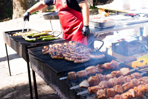 istock The chef prepares grilled vegetables, sausages and meat 1399552678