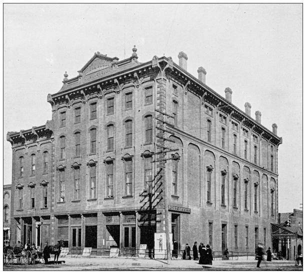 istock Antique photograph from Lawrence, Kansas, in 1898: Lawrence post office 1399554127