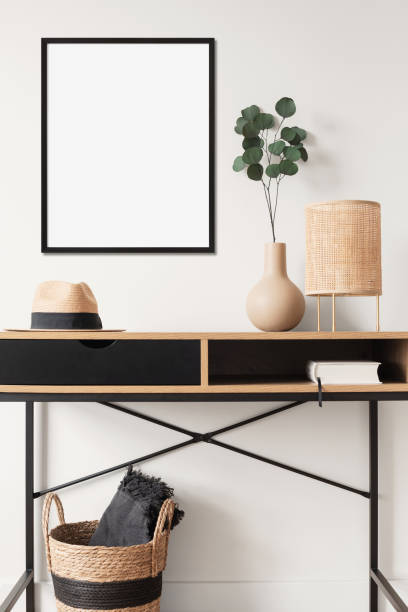 istock Artwork mock-up in interior design. Blank picture frame on a wall 1399554839