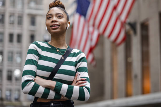 Proud American young woman