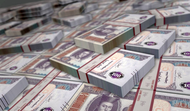 istock Mongolian Togrog, Tugrik money banknotes pack 3d illustration 1399561616