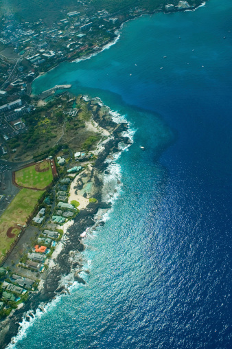 Kailua-Kona, Big Island aerial shot, Hawaii
