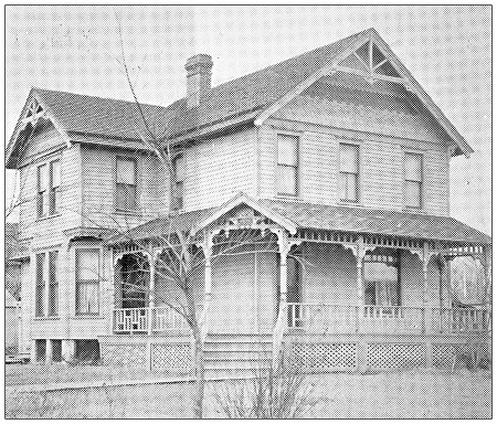 Antique photograph from Lawrence, Kansas, in 1898: Residential building, exterior