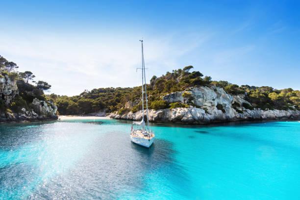 istock Sailboat in beautiful Mediterranean bay 1399562213
