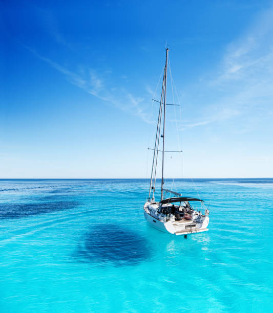 istock Sailboat in beautiful Mediterranean bay 1399562233