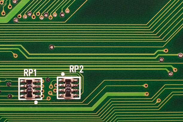 circuito integrado de plano aproximado - connection block order green colors imagens e fotografias de stock