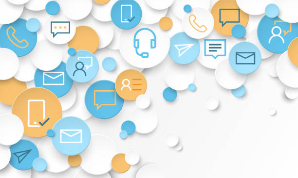 kolorowy kontakt biznesowy i koncepcja usług - klient stock illustrations