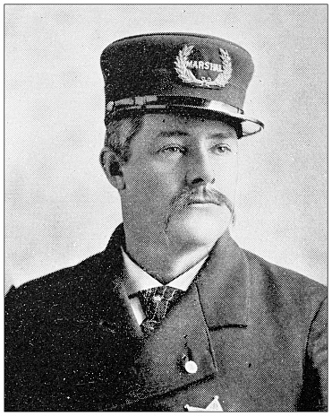 Antique photograph from Lawrence, Kansas, in 1898: Jas H Monroe, Chief of Police