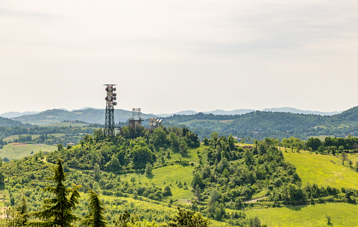 Telephone and radio tower mast in Italy