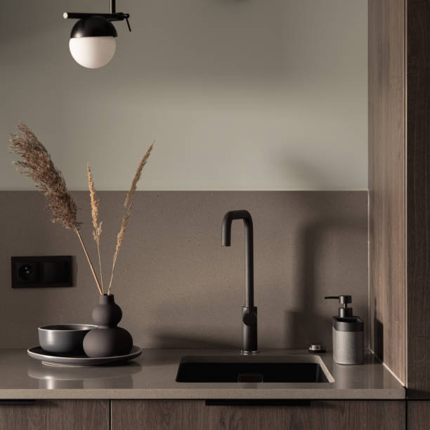 istock Stylish decorated kitchen countertop, close-up 1399570964