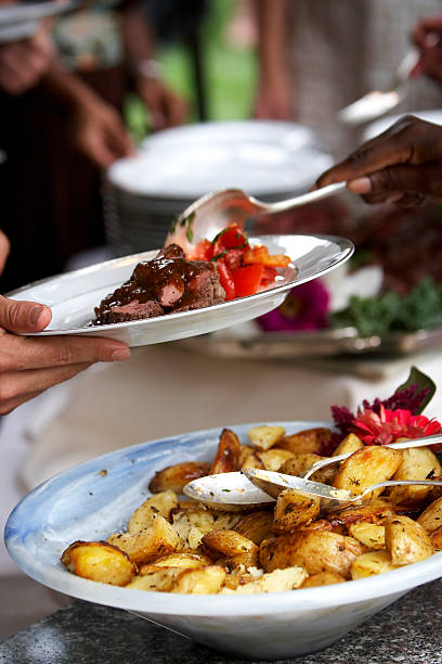 istock Tasty food being served at a wedding 139957130