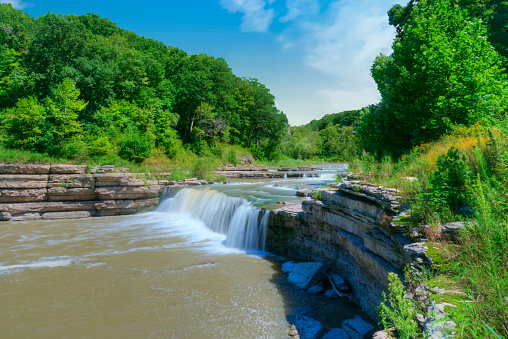 Waterfall in summer-Catarack Falls-Indiana