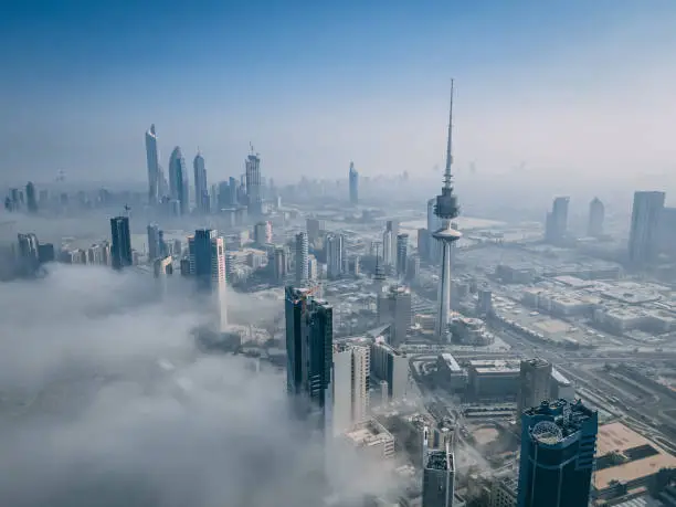 Photo of Kuwait city fog