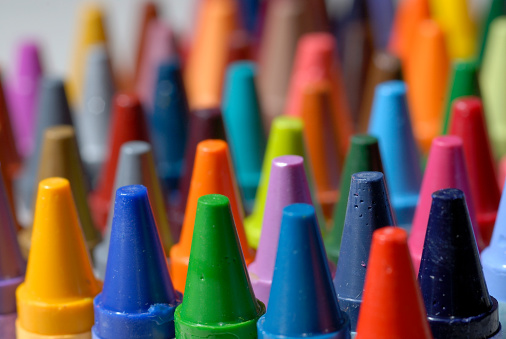 Colorful close up of crayons