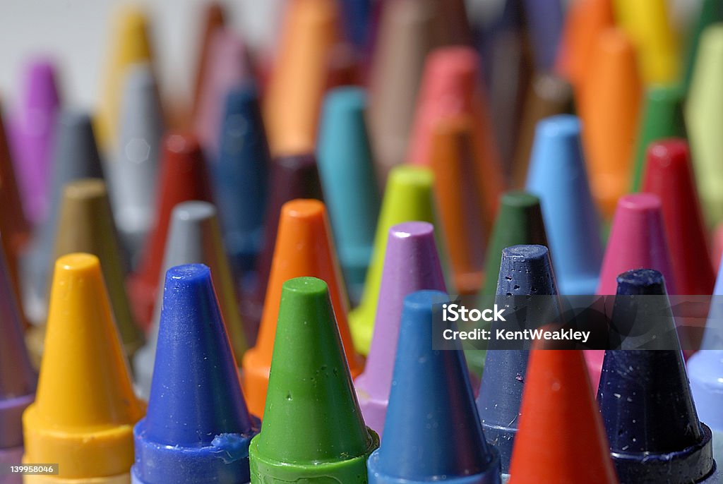 Crayon Macro Close Up Colorful close up of crayons Crayon Stock Photo