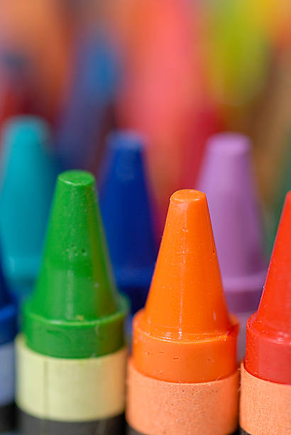 istock Close-up of colorful crayons in rows 139958051