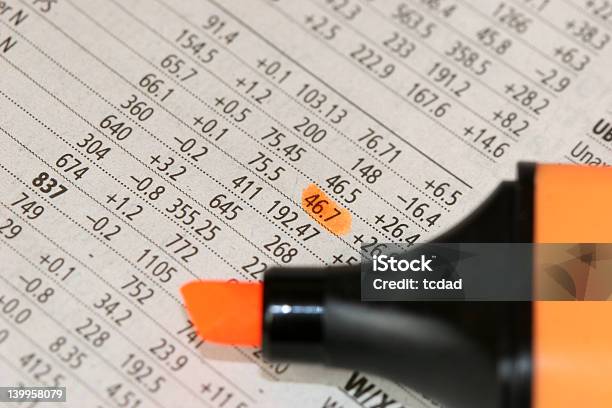 Marking On A Newspaper Stock Photo - Download Image Now - Advice, Analyzing, Banking