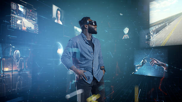 istock Black man in a cyber world 1399581176