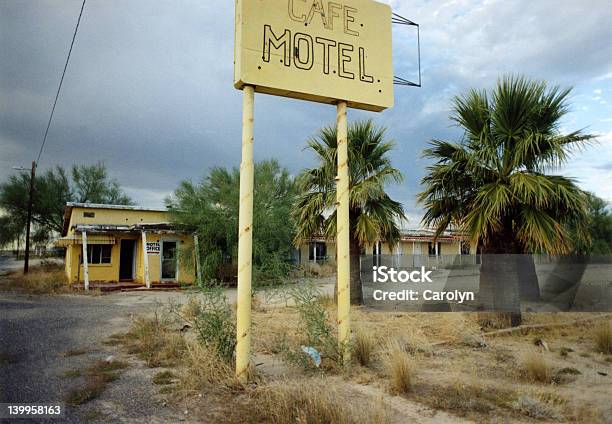 Yellow Cafe Motel Stock Photo - Download Image Now - Abandoned, Arizona, Cafe