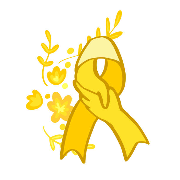 ilustrações, clipart, desenhos animados e ícones de setembro amarelo - sempteber amarelo em português, brasil, mês de prevenção ao suicídio. símbolo de suporte e conscientização da fita - setembro amarelo