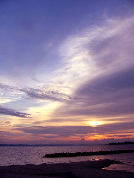 Sunset at Sibu stock photo