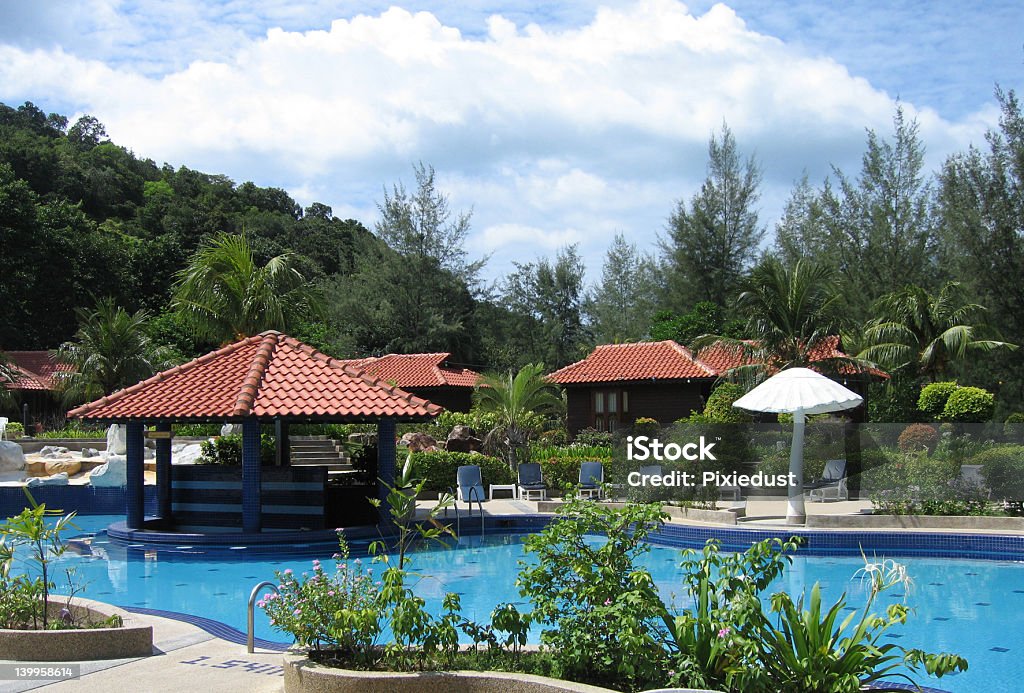 Pool resort Sibu Island Resort, Malaysia. Blue Stock Photo