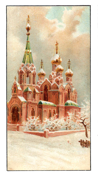 kreml w moskwie rosja secesyjna ilustracja - russian culture obrazy stock illustrations