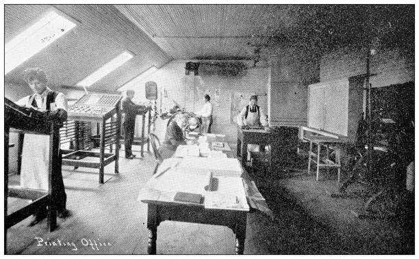 istock Antique photograph from Lawrence, Kansas, in 1898: Haskell Institute, Printing Office 1399589848