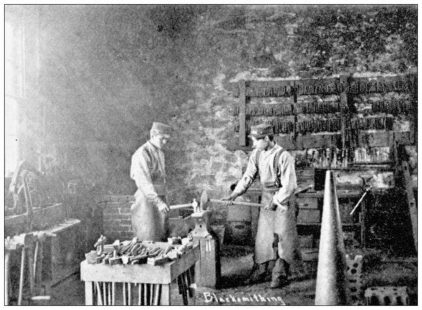 istock Antique photograph from Lawrence, Kansas, in 1898: Haskell Institute, Blacksmith 1399590050