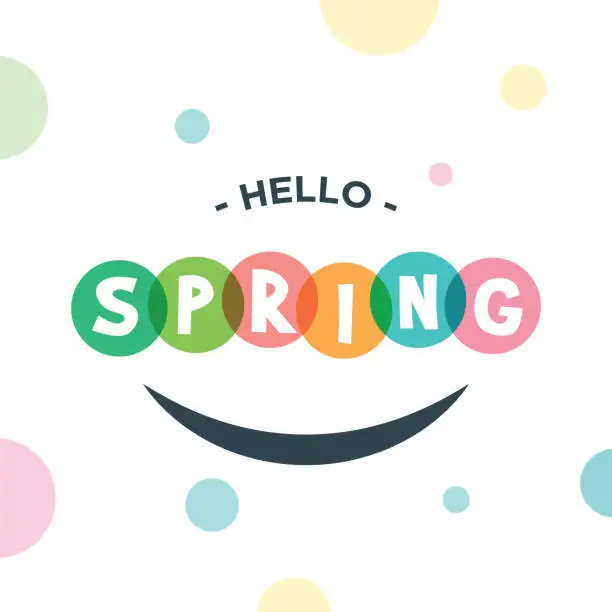 Vector illustration of Hello Spring lettering vector stock illustration