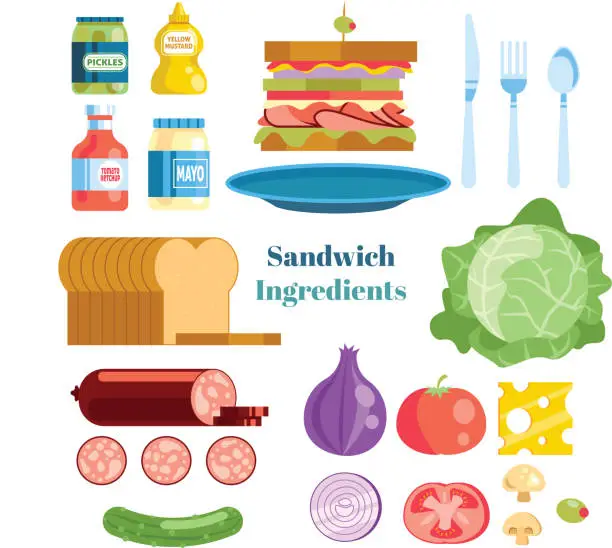 Vector illustration of Sandwich Ingredients